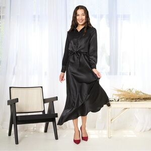 Elegant Black Satin Top